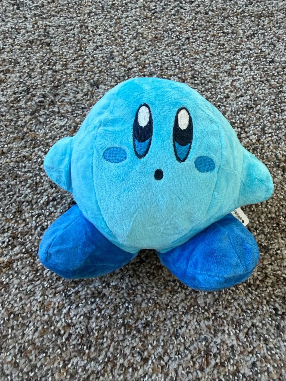 Kirby Blue Plush Surprised Face Dark Blue Feet Soft Stuffed Toy With Tags